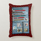 ヴィンテージウッドスキー/スキー広告ズポスター アクセントクッション (正面(垂直))