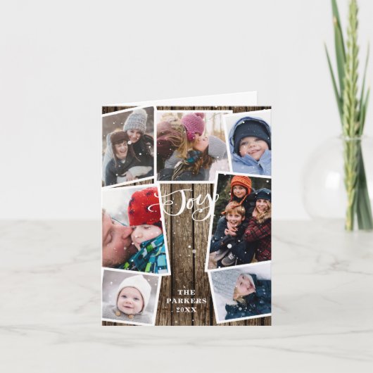 ヴィンテージウッドスノーフレーク《写真》ぼけ味オーバーレイ写真 シーズンカード (正面)