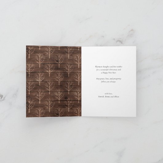 ヴィンテージウッドスノーフレーク《写真》ぼけ味オーバーレイ写真 シーズンカード (内部)