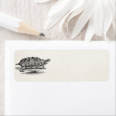 ヴィンテージウッドテラピンカメ空白のテンプレート ラベル (インサイチュ)