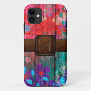 ヴィンテージウッドブラウンレザールック#2 iPhone 11 ケース