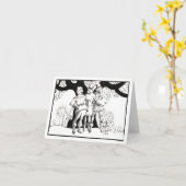 ヴィンテージウッドブロックスタイルデコ中世カロラーズ カード (黄色い花)