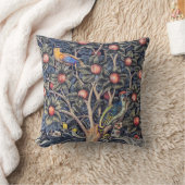 ヴィンテージウッドペッカータペストリーフローラウィリアムモリス クッション (ブランケット)