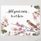 ヴィンテージウッドペッカーフラワーズジャーナルスクラップブック紙 (裏面)