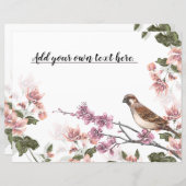 ヴィンテージウッドペッカーフラワーズジャーナルスクラップブック紙 (正面/裏面)