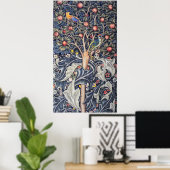 ヴィンテージウッドペッカーフローラタペストリアムモリス ポスター (ホームオフィス)