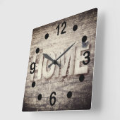 ヴィンテージウッドホームデザイン スクエア壁時計 (傾斜)
