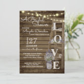 ヴィンテージウッドラダーラベンダーブライダルシャワー 招待状 (スタンド正面)