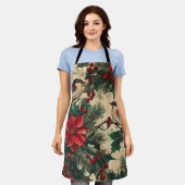 ヴィンテージウッドランドのクリスマスパターン(13) エプロン (着用した状態)