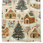 ヴィンテージウッドランドのクリスマスパターン(15) シャワーカーテン (正面)