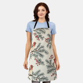 ヴィンテージウッドランドのクリスマスパターン(16) エプロン (着用した状態)