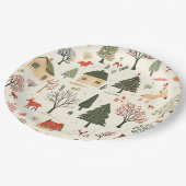 ヴィンテージウッドランドのクリスマスパターン(16) ペーパープレート (アングル)