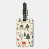 ヴィンテージウッドランドのクリスマスパターン(16) ラゲッジタグ (正面縦)