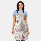 ヴィンテージウッドランドのクリスマスパターン(17) エプロン (着用した状態)