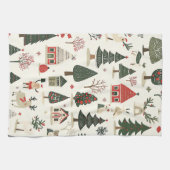 ヴィンテージウッドランドのクリスマスパターン(17) キッチンタオル (横)