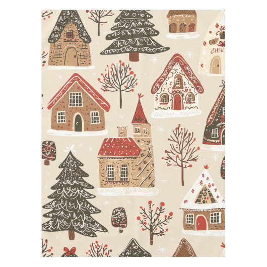 ヴィンテージウッドランドのクリスマスパターン(4) テーブルクロス (正面)