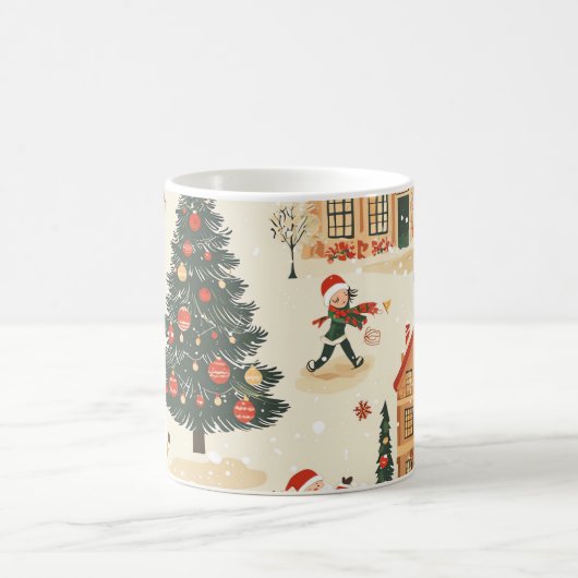 ヴィンテージウッドランドのクリスマスパターン(8) コーヒーマグカップ (中央)