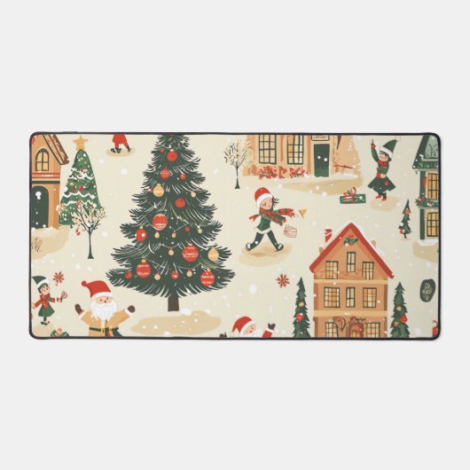 ヴィンテージウッドランドのクリスマスパターン(8) デスクマット (正面)