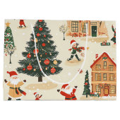 ヴィンテージウッドランドのクリスマスパターン(8) ラージペーパーバッグ (裏面)