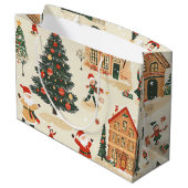 ヴィンテージウッドランドのクリスマスパターン(8) ラージペーパーバッグ (裏面アングル)