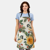 ヴィンテージウッドランドのクリスマスパターン(9) エプロン (着用した状態)