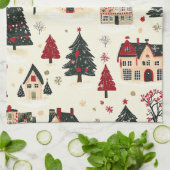 ヴィンテージウッドランドのクリスマスパターン(9) キッチンタオル (折り畳み)