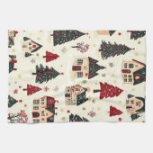 ヴィンテージウッドランドのクリスマスパターン(9) キッチンタオル (横)