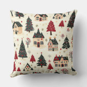 ヴィンテージウッドランドのクリスマスパターン(9) クッション (裏面)