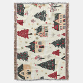 ヴィンテージウッドランドのクリスマスパターン(9) スローブランケット (正面縦)