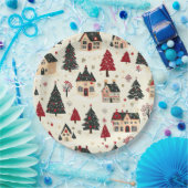 ヴィンテージウッドランドのクリスマスパターン(9) ペーパープレート (パーティー)