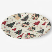 ヴィンテージウッドランドのクリスマスパターン(9) ペーパープレート (アングル)