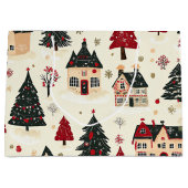 ヴィンテージウッドランドのクリスマスパターン(9) ラージペーパーバッグ (正面)