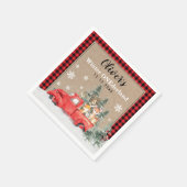 ヴィンテージウッドランドウィンターワンダーランド動物パーティー スタンダードカクテルナプキン (角)