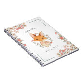 ヴィンテージウッドランドキツネイラストレーション ノートブック (右側)