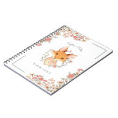 ヴィンテージウッドランドキツネイラストレーション ノートブック (左側)