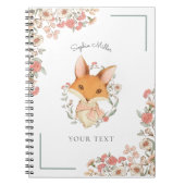 ヴィンテージウッドランドキツネイラストレーション ノートブック (正面)