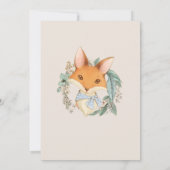 ヴィンテージウッドランドキツネベビーシャワー少年用 招待状 (裏面)