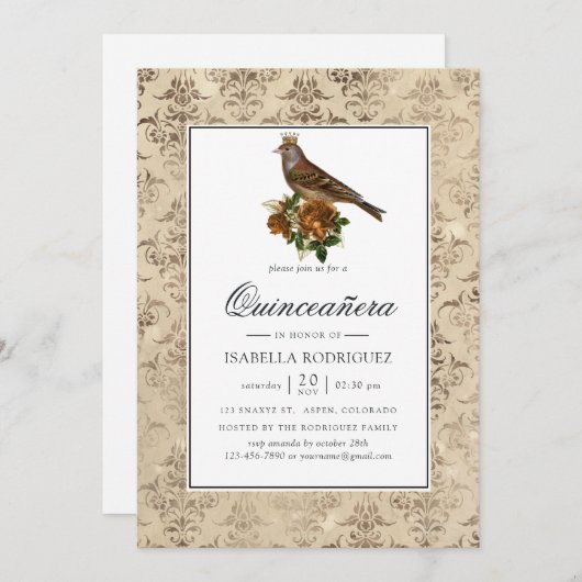 ヴィンテージウッドランドキンセアニラ 招待状 (正面/裏面)