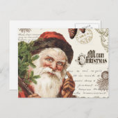 ヴィンテージウッドランドサンタ シーズンポストカード (正面/裏面)