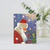 ヴィンテージウッドランドサンタ&《鳥》アメリカゴガラツリートッパー シーズンポストカード (スタンド正面)