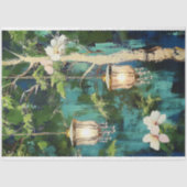 ヴィンテージウッドランドシャンデリアのデコパージュ 薄葉紙 (正面)