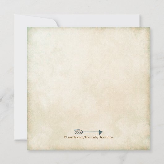 ヴィンテージウッドランドディアアントラーベビーシャワー 招待状 (裏面)