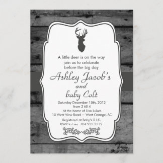 ヴィンテージウッドランドバンビベビーディアベビーシャワー 招待状