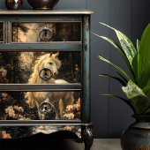 ヴィンテージウッドランドフォレストユニコーン切り離し工芸品。 薄葉紙