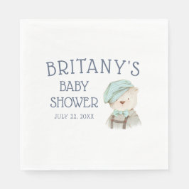 ヴィンテージウッドランドベア赤ちゃんシャワー スタンダードランチョンナプキン