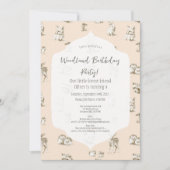 ヴィンテージウッドランドベビーアニマル誕生日招待状 招待状 (正面)