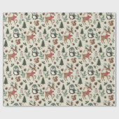 ヴィンテージウッドランドベビーディアウッドシーラッピング紙 ラッピングペーパー (フラット)