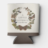 ヴィンテージウッドランドボタニカルロベバグベイビーシャワー 缶クーラー (正面)