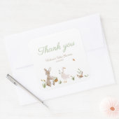 ヴィンテージウッドランド動物の赤ちゃんシャワーパーティーの好意 スクエアシール (封筒)