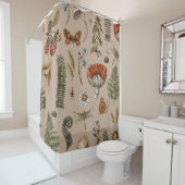 ヴィンテージウッドランド自然シームレスパターン。甘仁田 シャワーカーテン (インサイチュ)